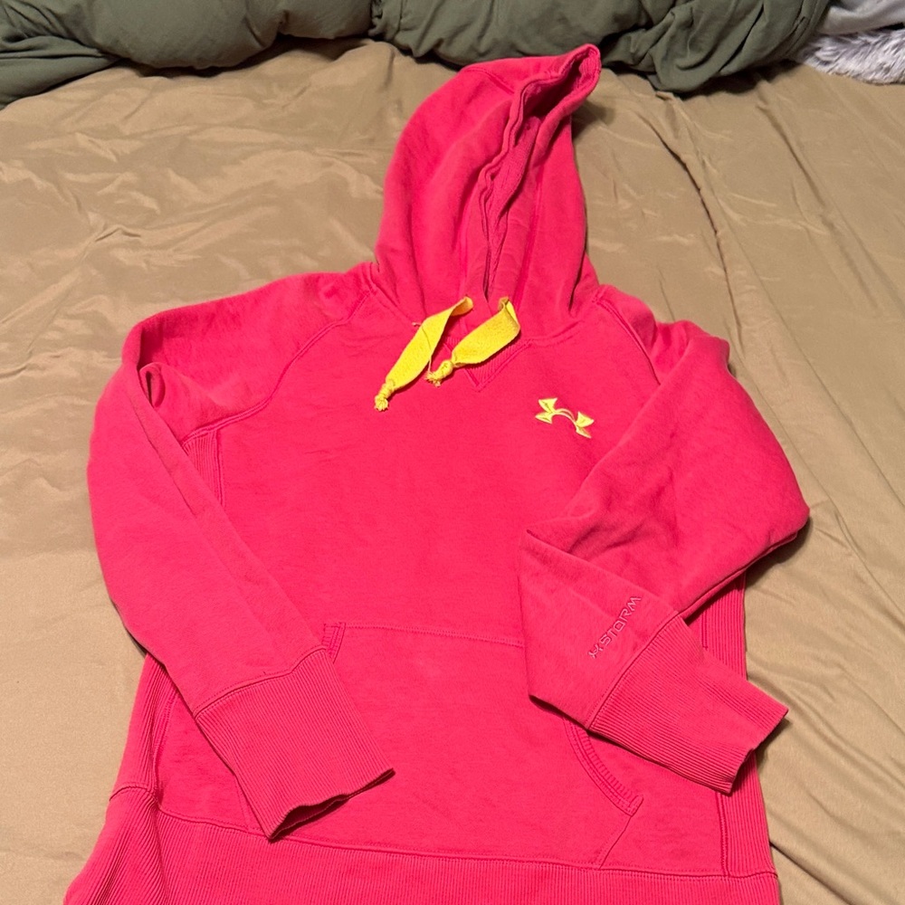 Under Armour Pink Hoodie with Yellow Accents